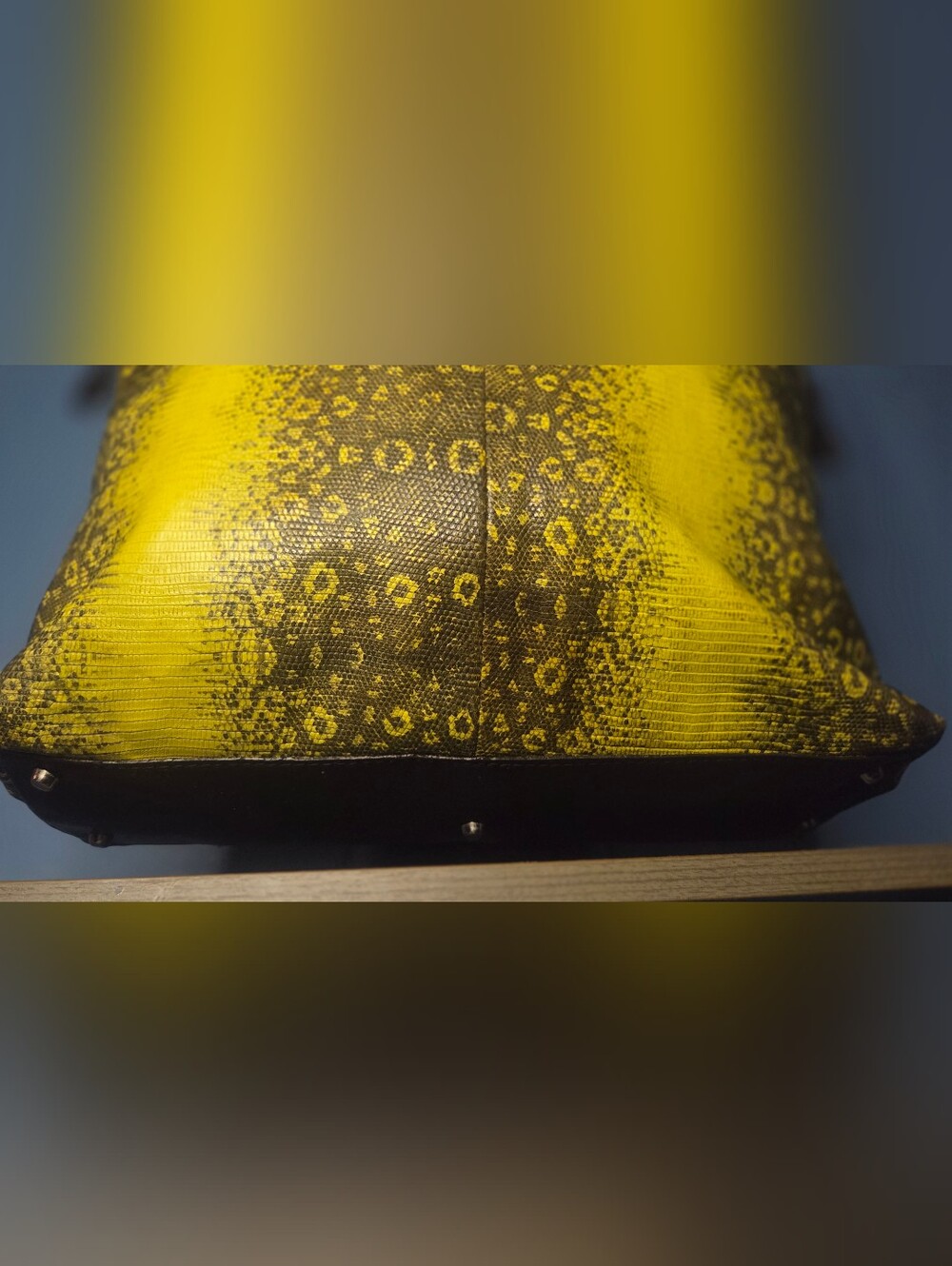 Nwot Furla Yellow and Black Snake-Print Tote - Picture 4 of 10